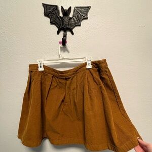 Plus Size Brown Corduroy Pleated Skirt🧡